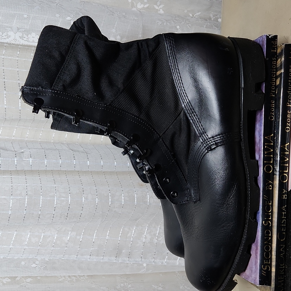 Vintage RO Search Spike Protective Army Military Jungle Boots Black Men's Sz14